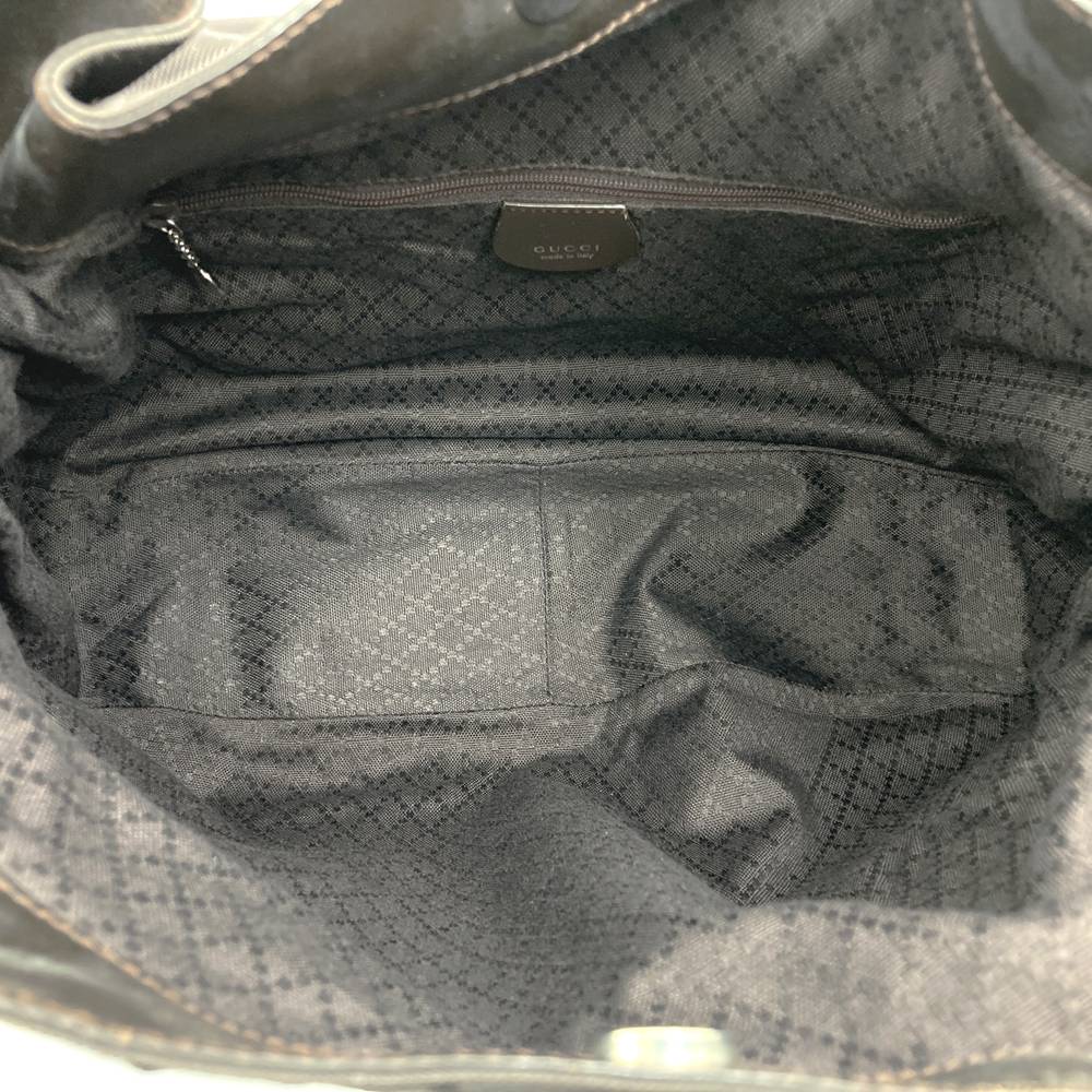 GUCCI 001 1705 Bamboo Shoulder Bag, Nylon Leather, Brown, Women's, Vintage, Old Brand, USED