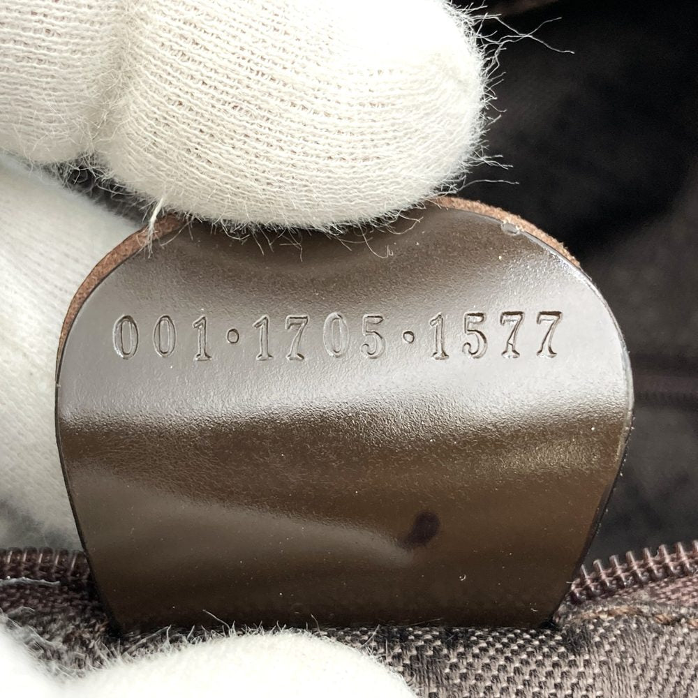 GUCCI 001 1705 Bamboo Shoulder Bag, Nylon Leather, Brown, Women's, Vintage, Old Brand, USED