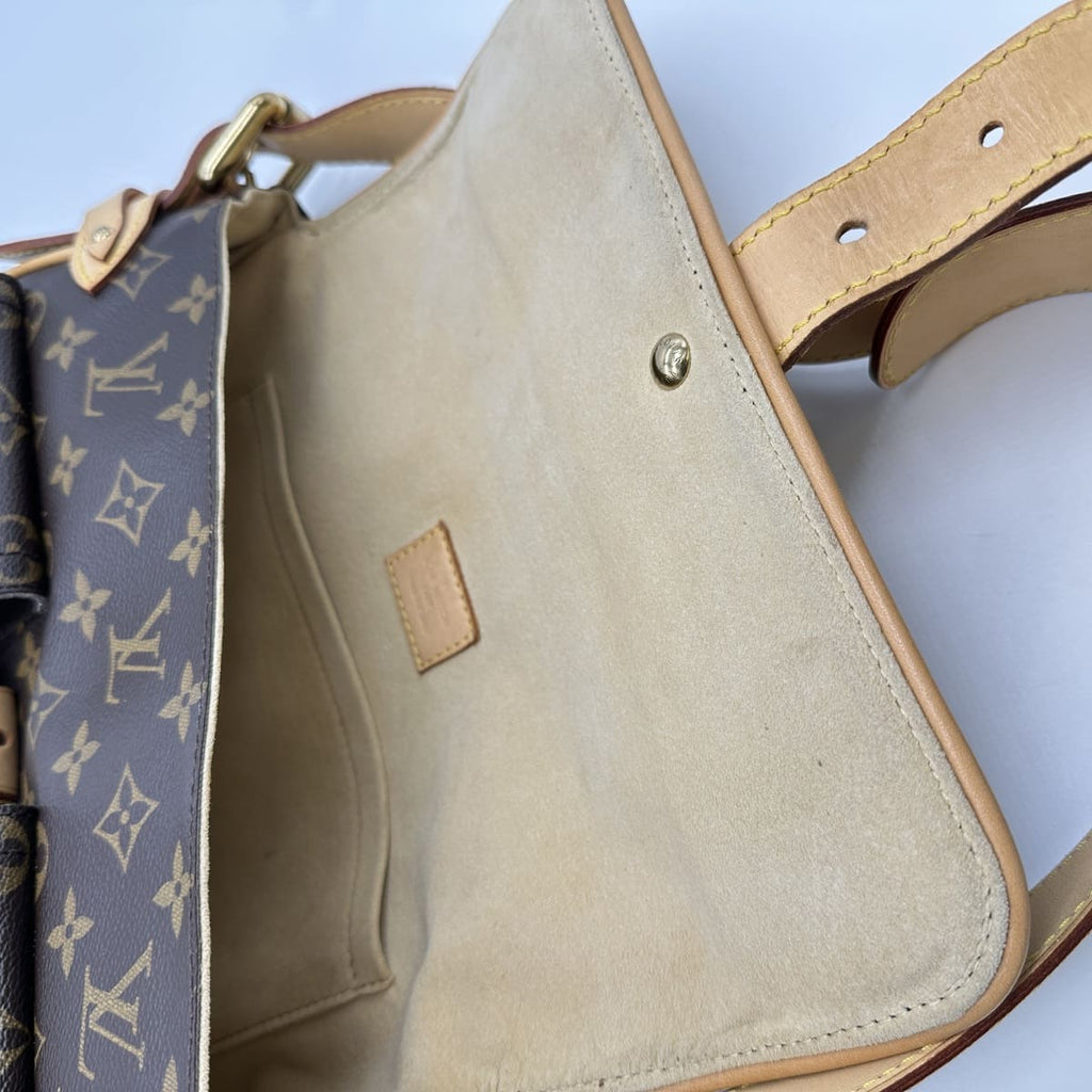 Excellent condition LOUIS VUITTON M40027 shoulder bag, Hudson PM, brown monogram, women's/men's, used, fashion, gift. PRE-OWNED