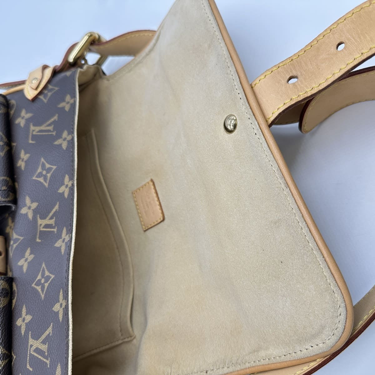 Excellent condition LOUIS VUITTON M40027 shoulder bag, Hudson PM, brown monogram, women's/men's, used, fashion, gift. PRE-OWNED