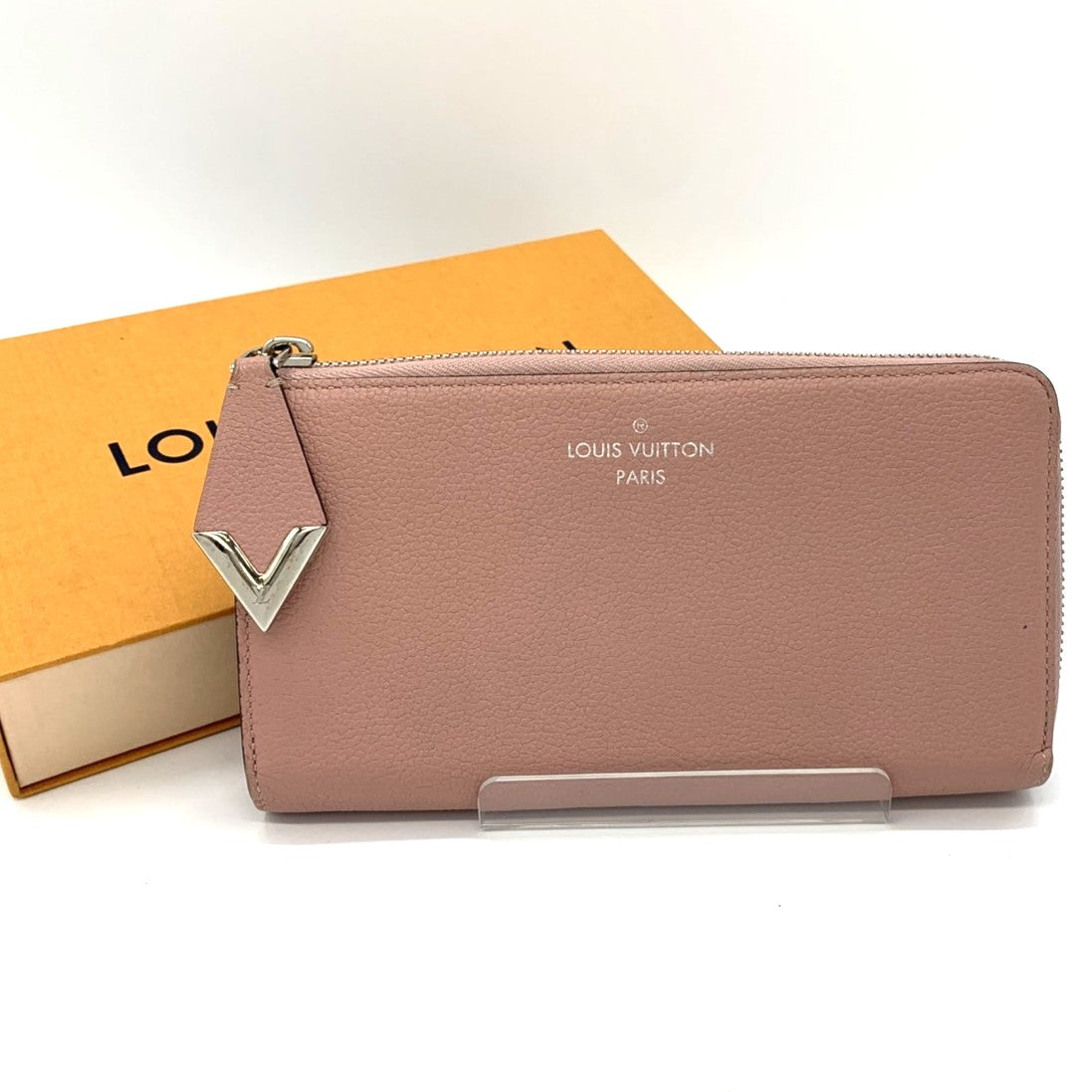 LOUIS VUITTON M60148 Portefeuille Comet Long Wallet with Box, Leather, Magnolia Pink, Women's