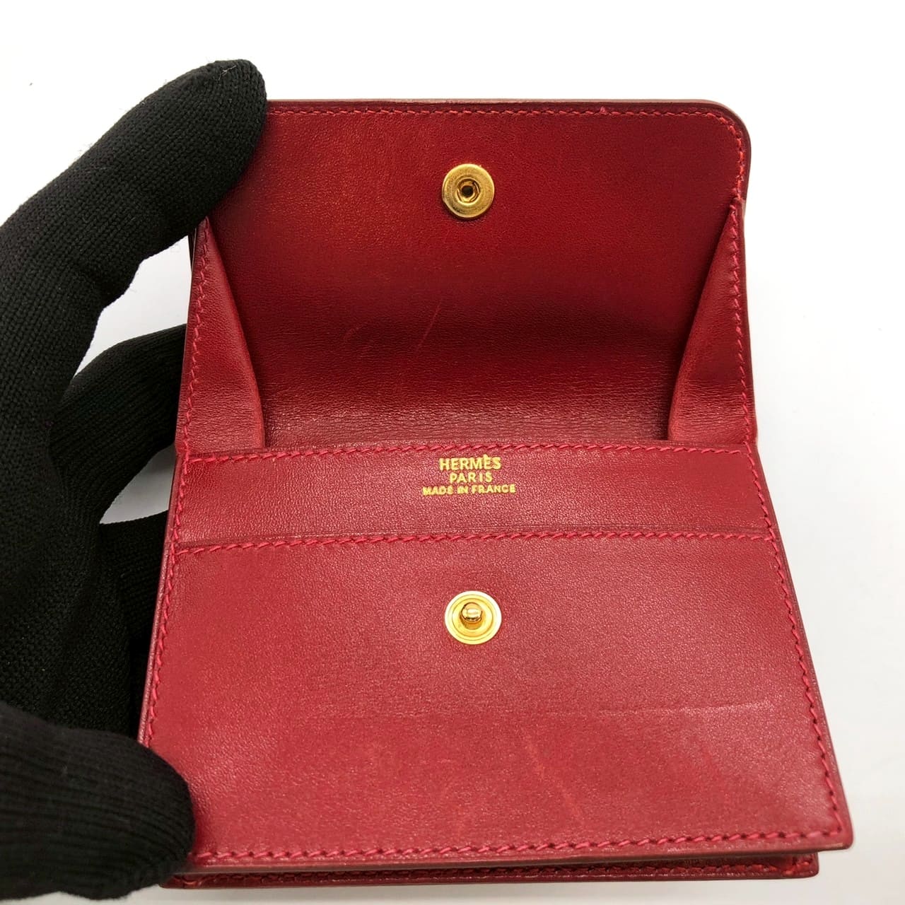 HERMES Hermes Sellier Coin Case, Small Coin Purse, Card Case, Leather, Red, Women's, Men's, Brand, Gift, USED