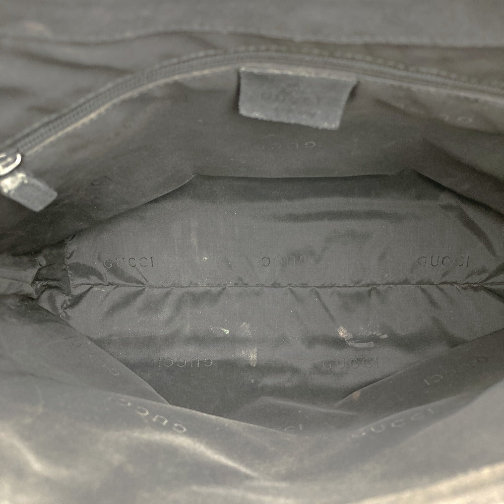 GUCCI 001 3244 Bamboo Shoulder Bag, Suede, Black, Women's, Vintage, Brand, USED