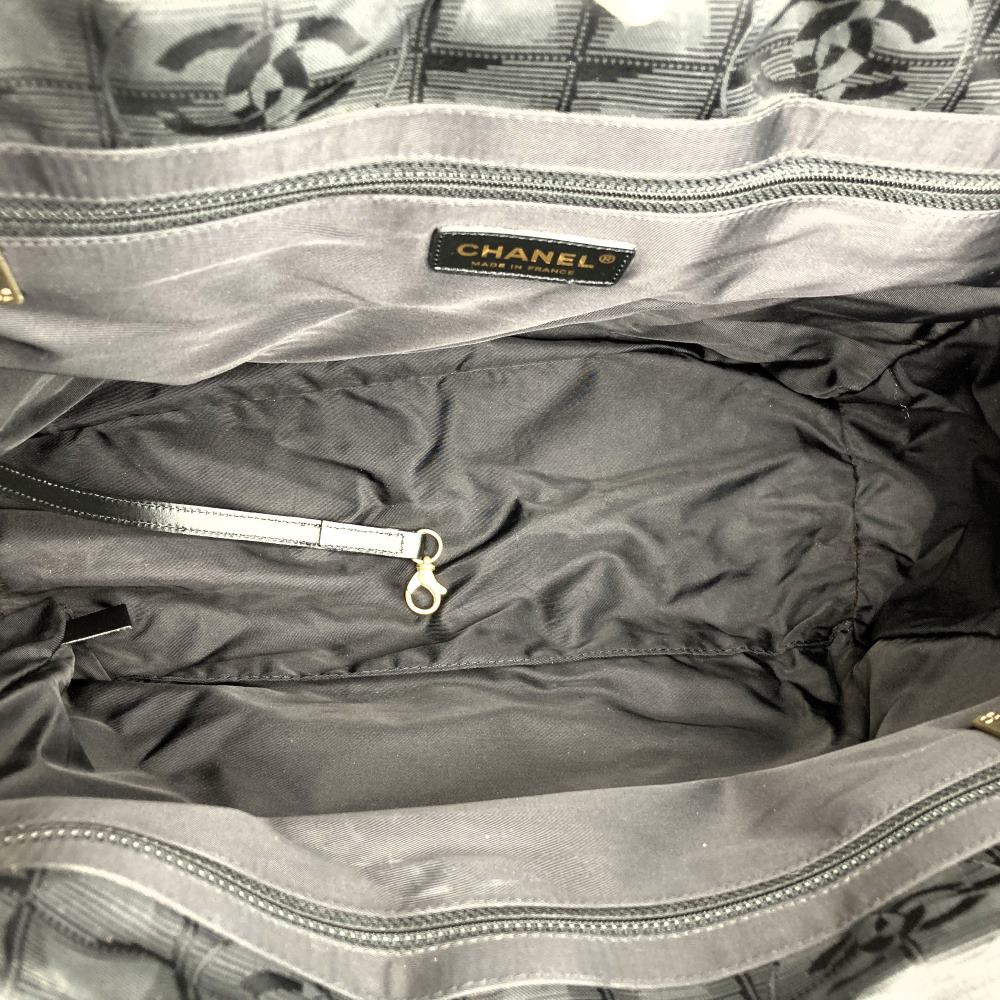 CHANEL Chanel Handbag Tote Bag New Travel Line MM Nylon Canvas Black Women's Men's Vintage USED Fashion