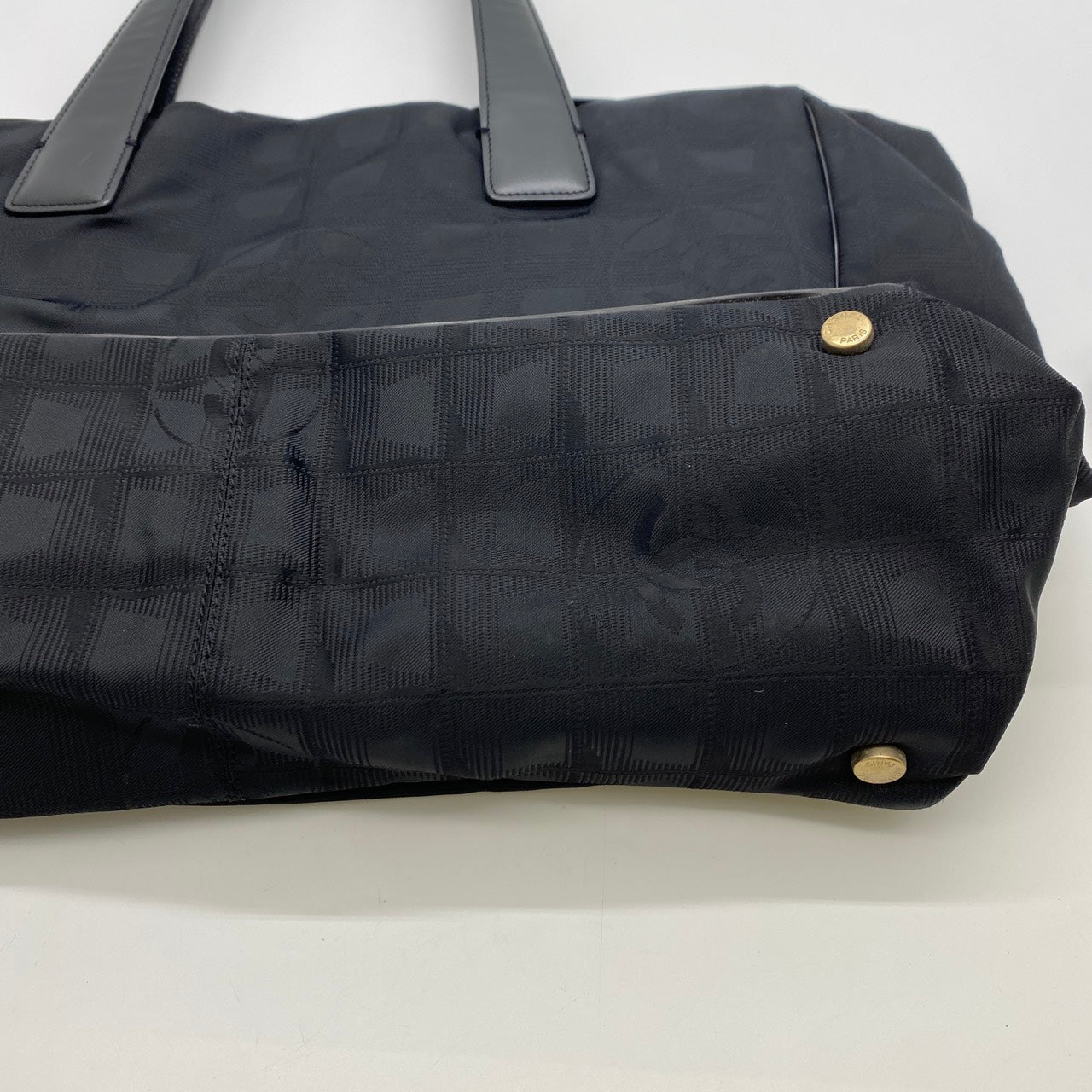 CHANEL Chanel Handbag Tote Bag New Travel Line MM Nylon Canvas Black Women's Men's Vintage USED Fashion