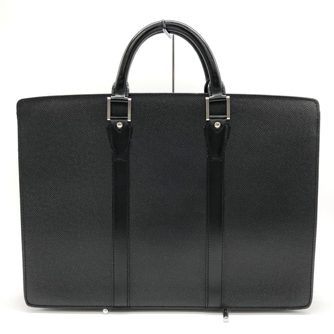 LOUIS VUITTON M30052 Business Bag Briefcase Port Document Rosan Taiga Leather Black Men's PRE-OWNED Brand