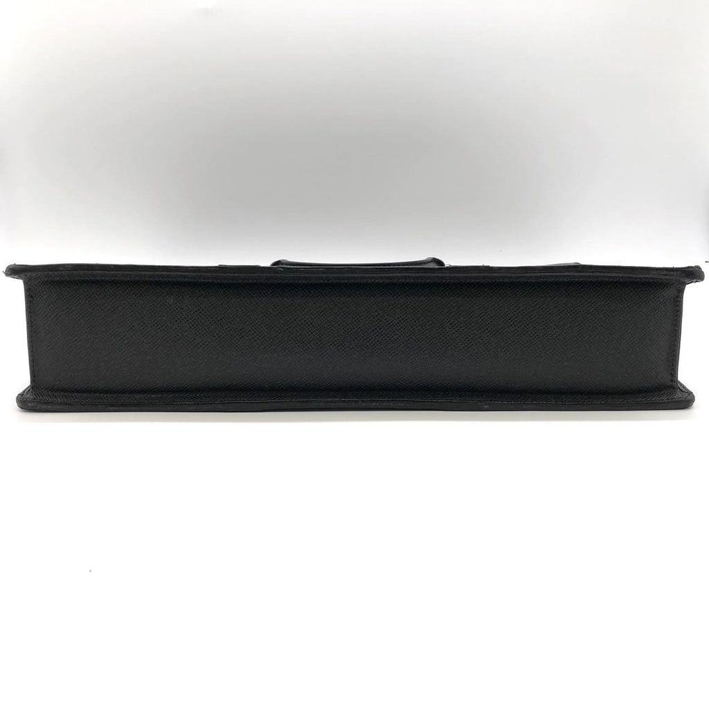 LOUIS VUITTON M30052 Business Bag Briefcase Port Document Rosan Taiga Leather Black Men's PRE-OWNED Brand