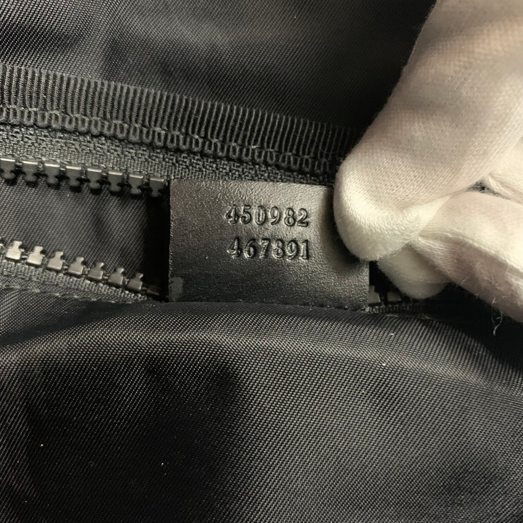 GUCCI 450982 バックパック/デイパック 刺繍入り猫の頭パッチ タイガー バタフライ フラワー ナイロン ブラック レディース＆メンズ【中古品】