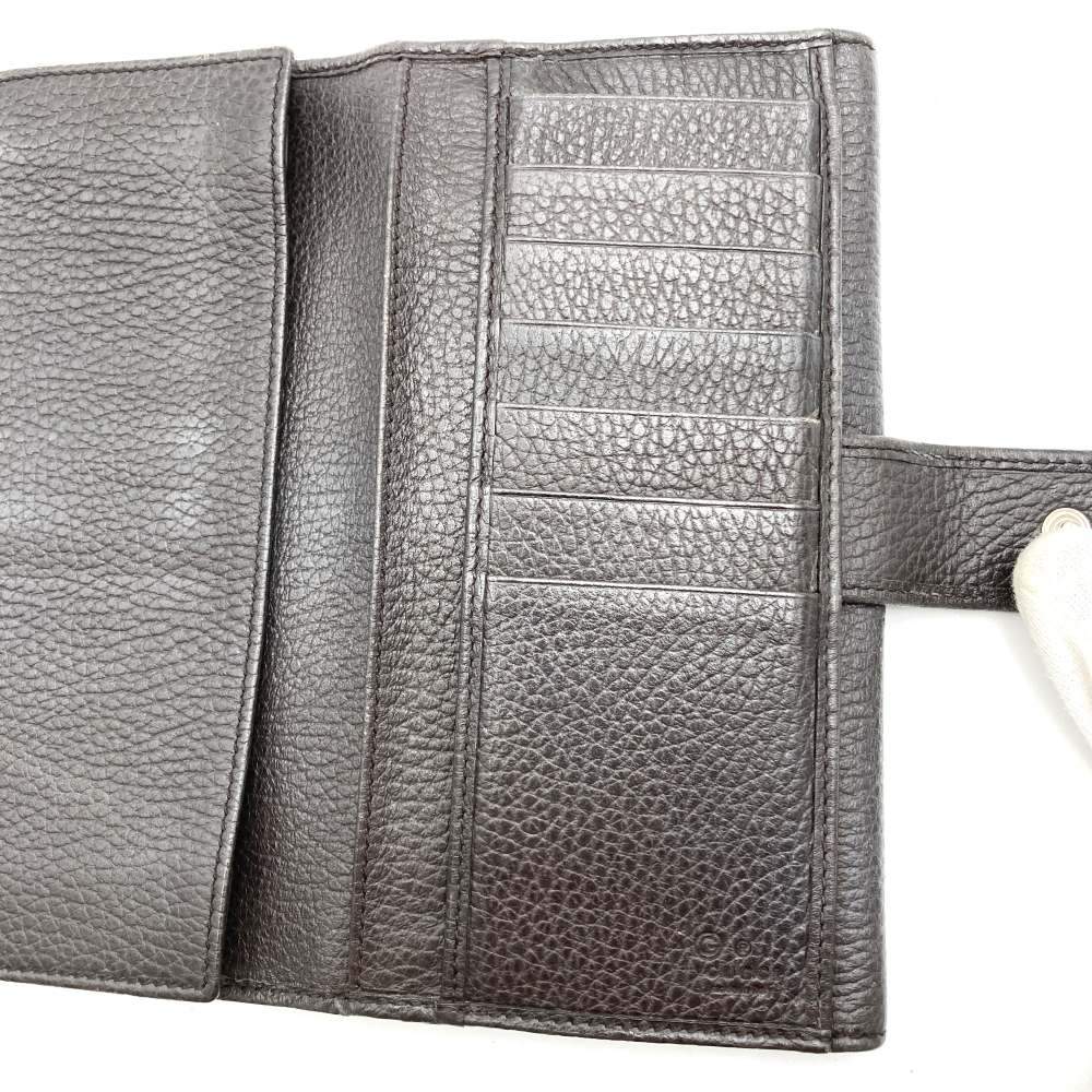 Gucci 231843 Long Wallet with Interlocking G, Outlet, Brown Leather