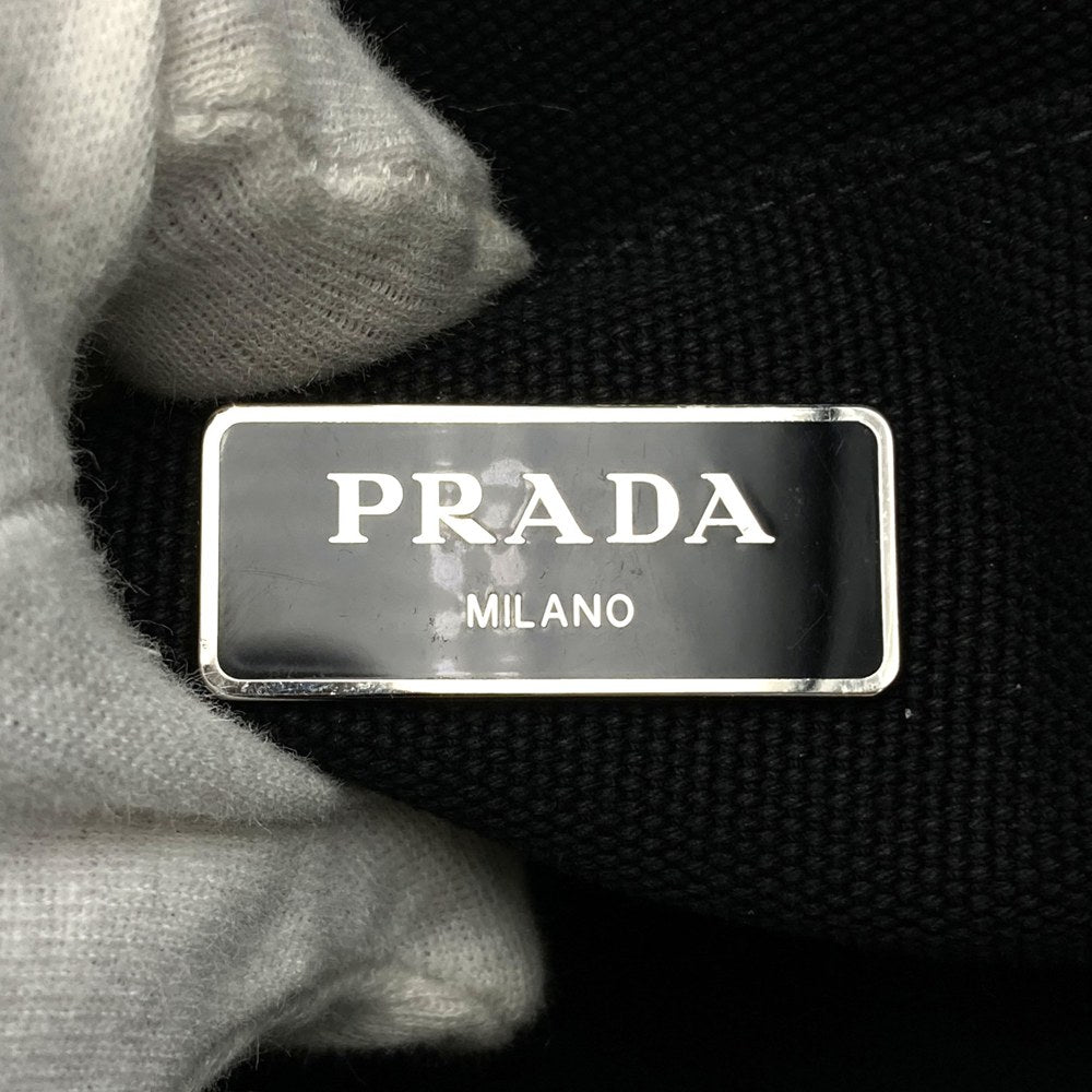 PRADA Canapa Tote Bag Handbag Camouflage Canvas Blue Women's Men's