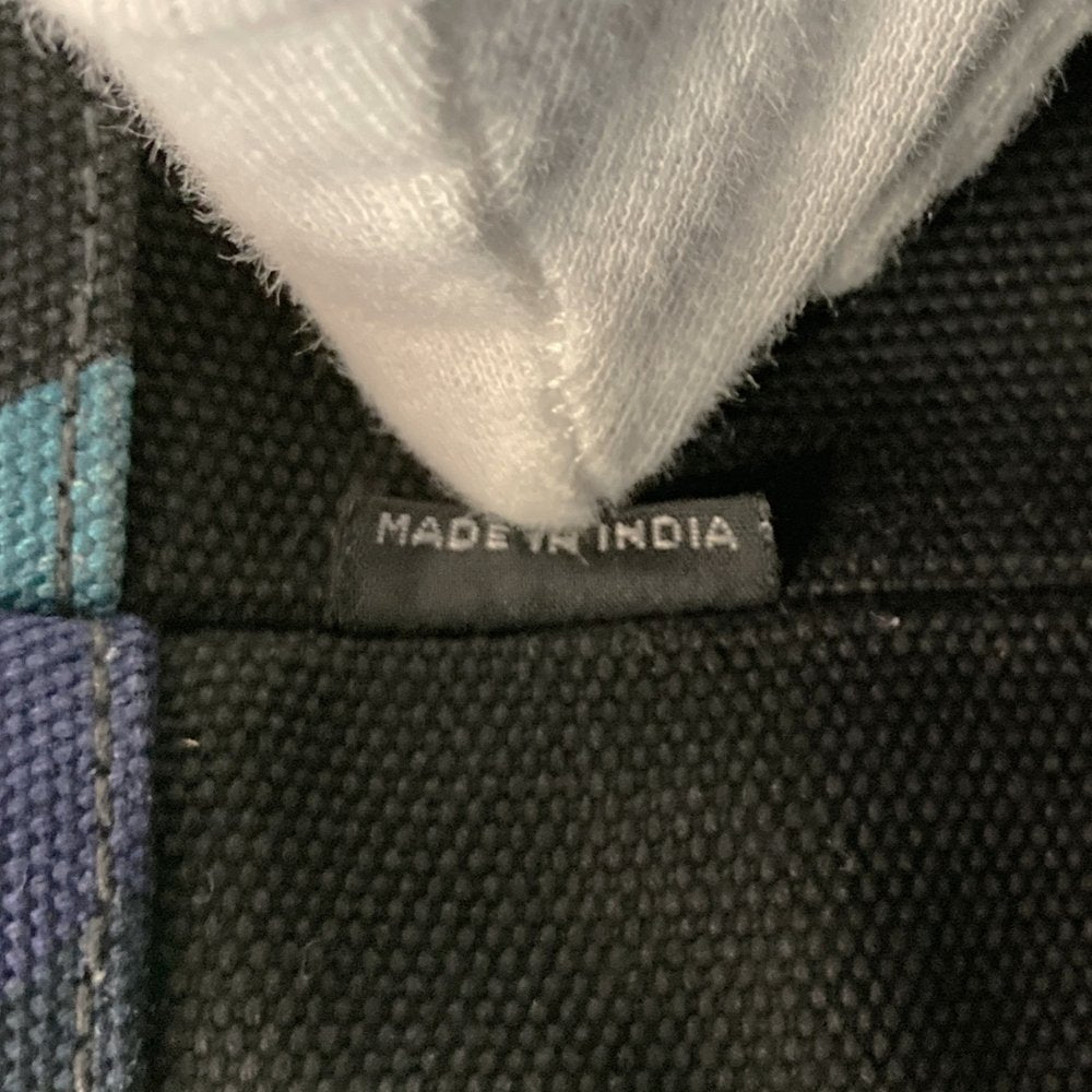 PRADA Canapa Tote Bag Handbag Camouflage Canvas Blue Women's Men's