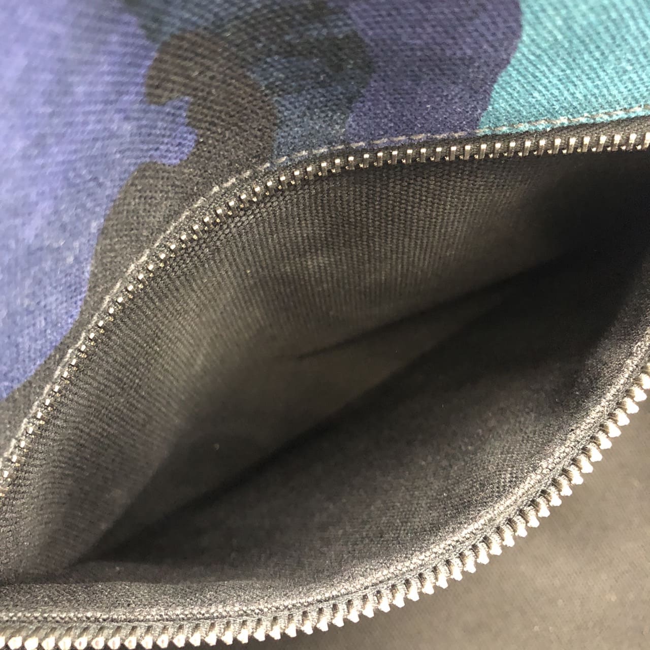 PRADA Canapa Tote Bag Handbag Camouflage Canvas Blue Women's Men's