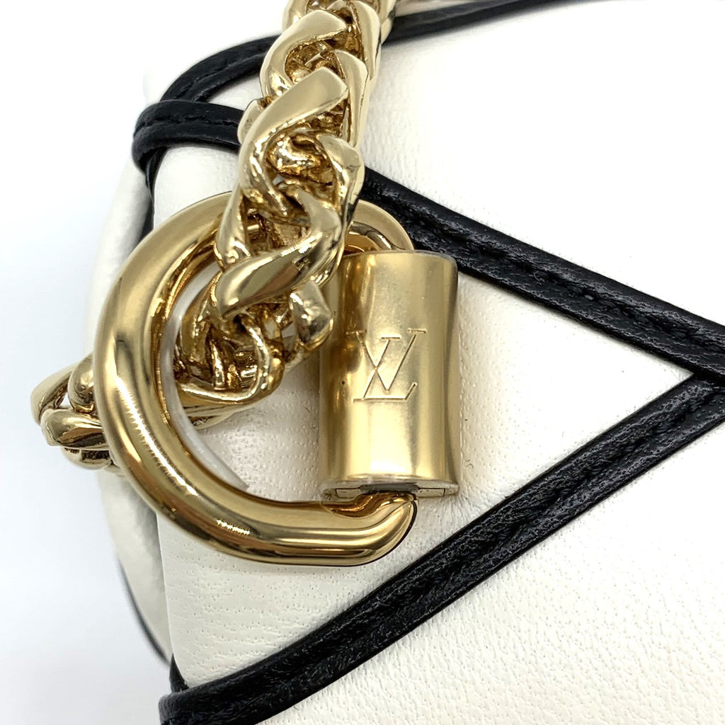 LOUIS VUITTON PICO GO-14 Maltage Chain Shoulder Bag Crossbody Bag Twist Lock Lambskin White M23762 Women's Fashion