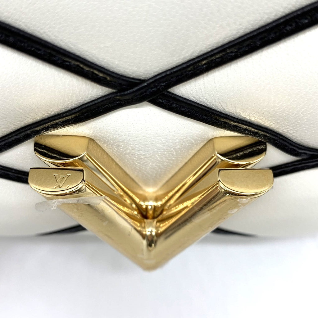 LOUIS VUITTON PICO GO-14 Maltage Chain Shoulder Bag Crossbody Bag Twist Lock Lambskin White M23762 Women's Fashion