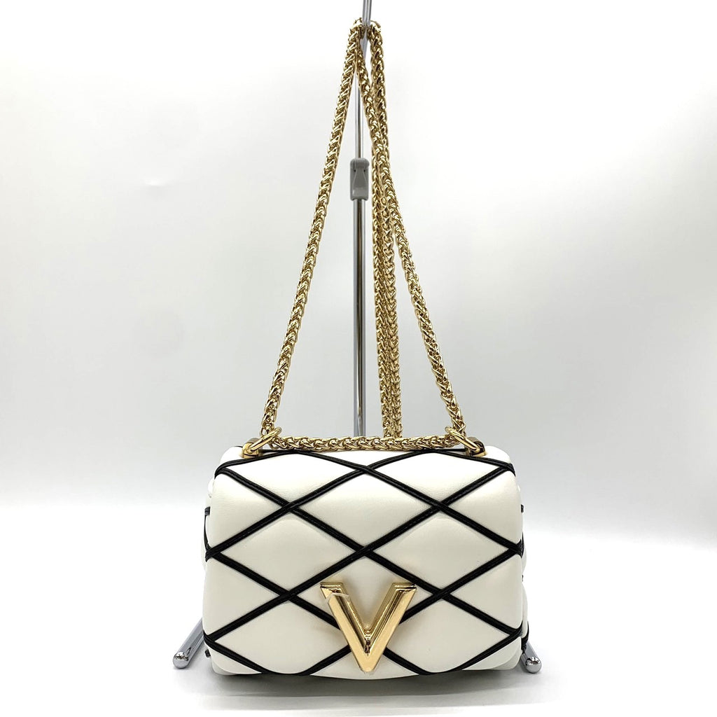 LOUIS VUITTON PICO GO-14 Maltage Chain Shoulder Bag Crossbody Bag Twist Lock Lambskin White M23762 Women's Fashion