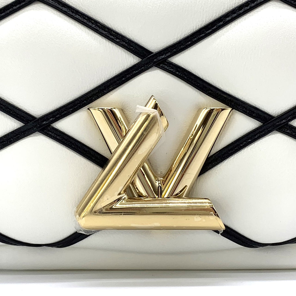 LOUIS VUITTON PICO GO-14 Maltage Chain Shoulder Bag Crossbody Bag Twist Lock Lambskin White M23762 Women's Fashion