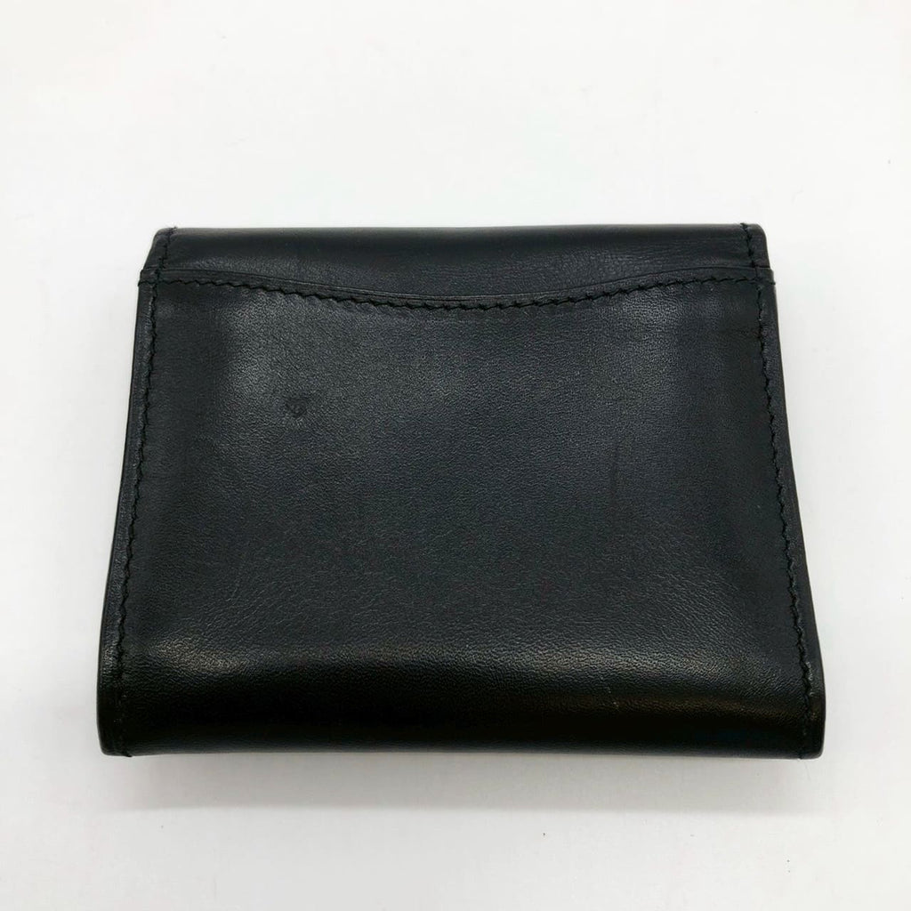 Salvatore Ferragamo coin case, small item holder, wallet, leather, black, women's, men's, vintage, brand, used. PRE-OWNED