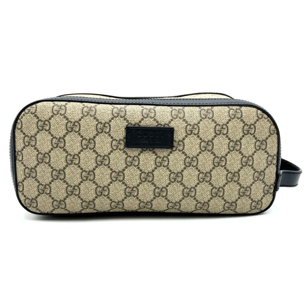GUCCI 406395 クラッチバッグ/セカンドバッグ GGスプリームキャンバス/レザー、ベージュ、メンズ【中古品】