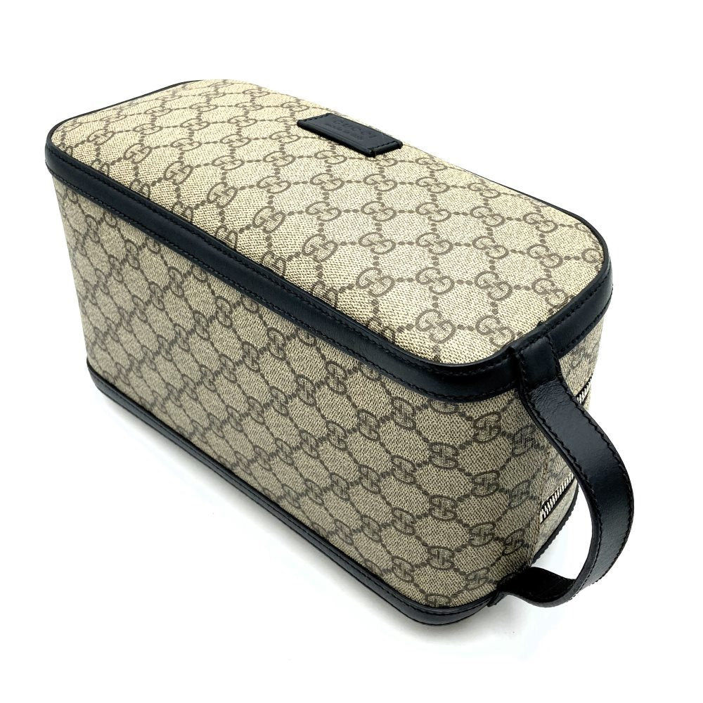 GUCCI 406395 クラッチバッグ/セカンドバッグ GGスプリームキャンバス/レザー、ベージュ、メンズ【中古品】