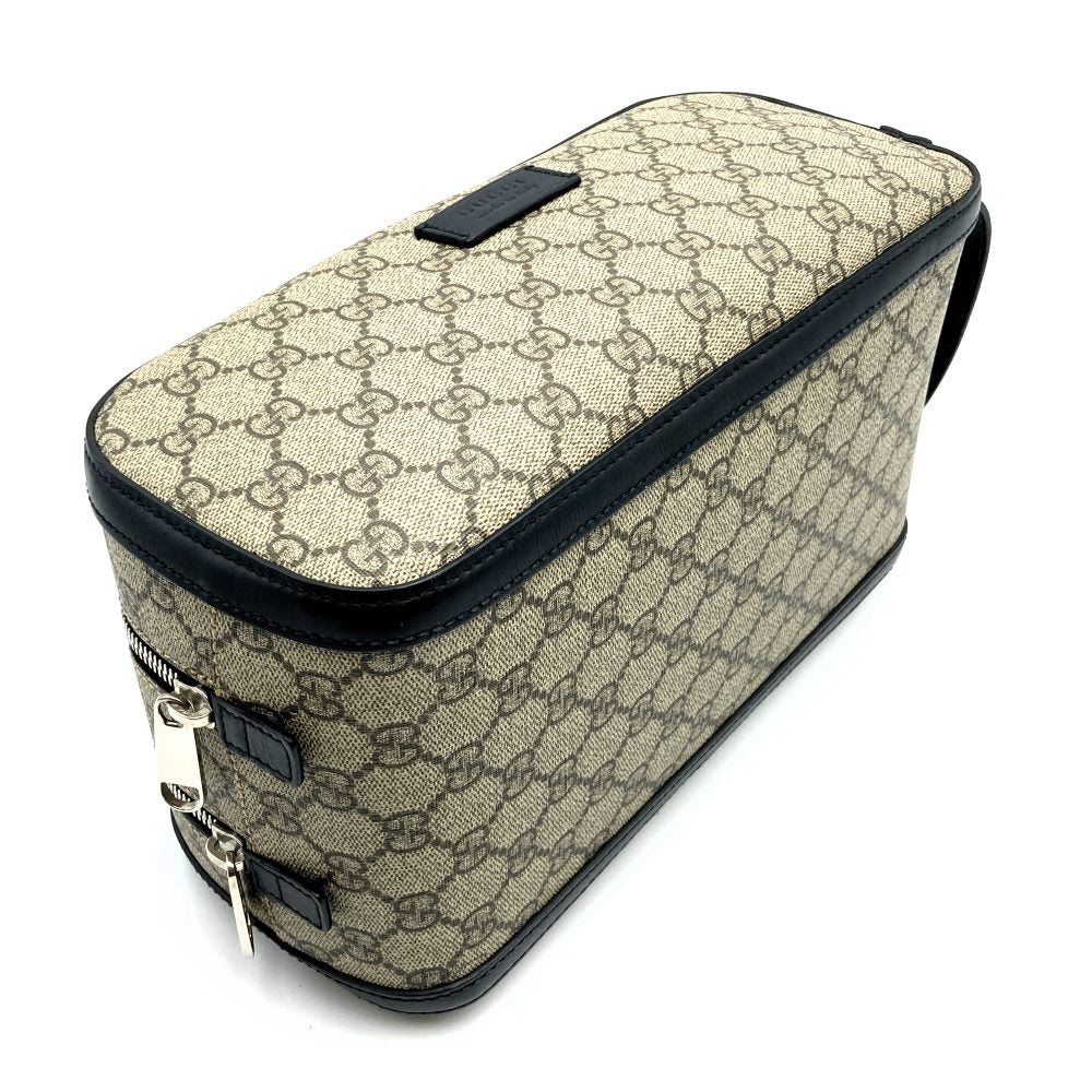 GUCCI 406395 クラッチバッグ/セカンドバッグ GGスプリームキャンバス/レザー、ベージュ、メンズ【中古品】