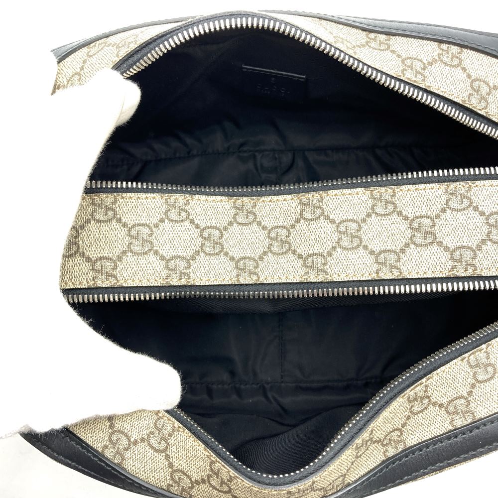 GUCCI 406395 クラッチバッグ/セカンドバッグ GGスプリームキャンバス/レザー、ベージュ、メンズ【中古品】