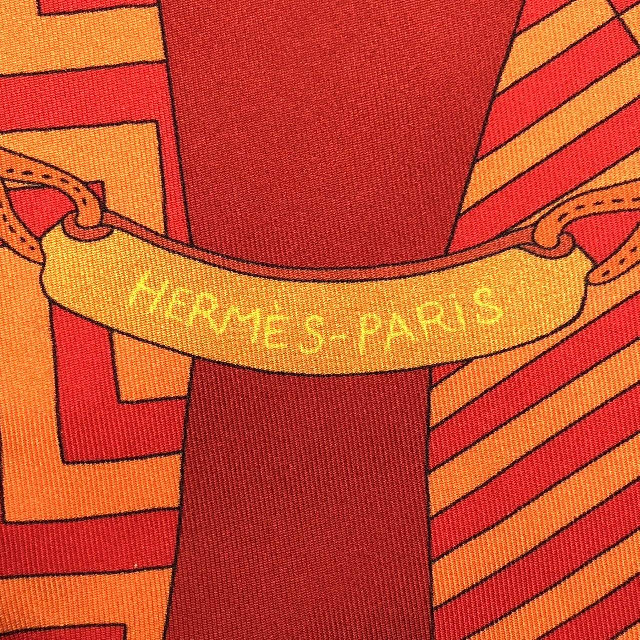 HERMES Hermes scarf maxi twilly BOUQUETS SELLIER (saddlemaker's bouquet) silk orange women's fashion brand USED