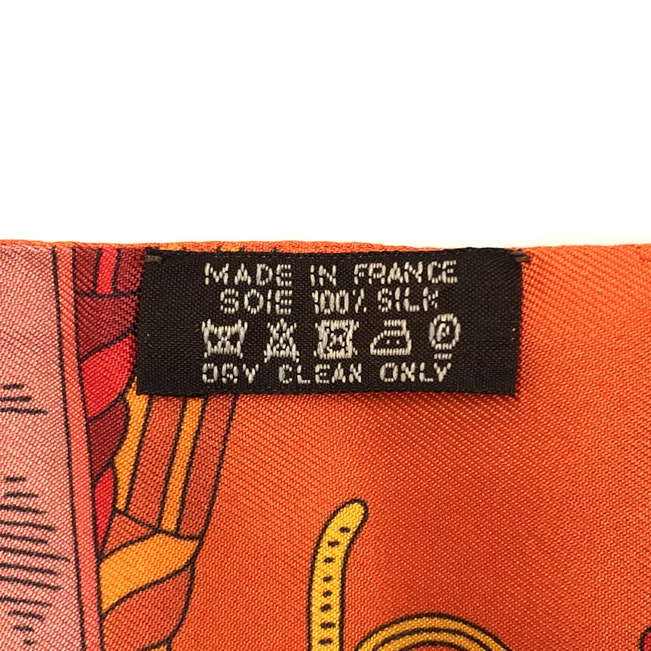 HERMES Hermes scarf maxi twilly BOUQUETS SELLIER (saddlemaker's bouquet) silk orange women's fashion brand USED