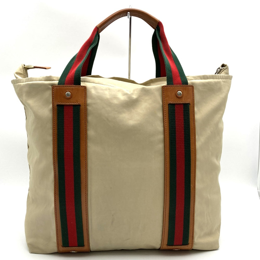 グッチ 253511 トートバッグ、シェリーライン、ベージュ、男女兼用【中古品】