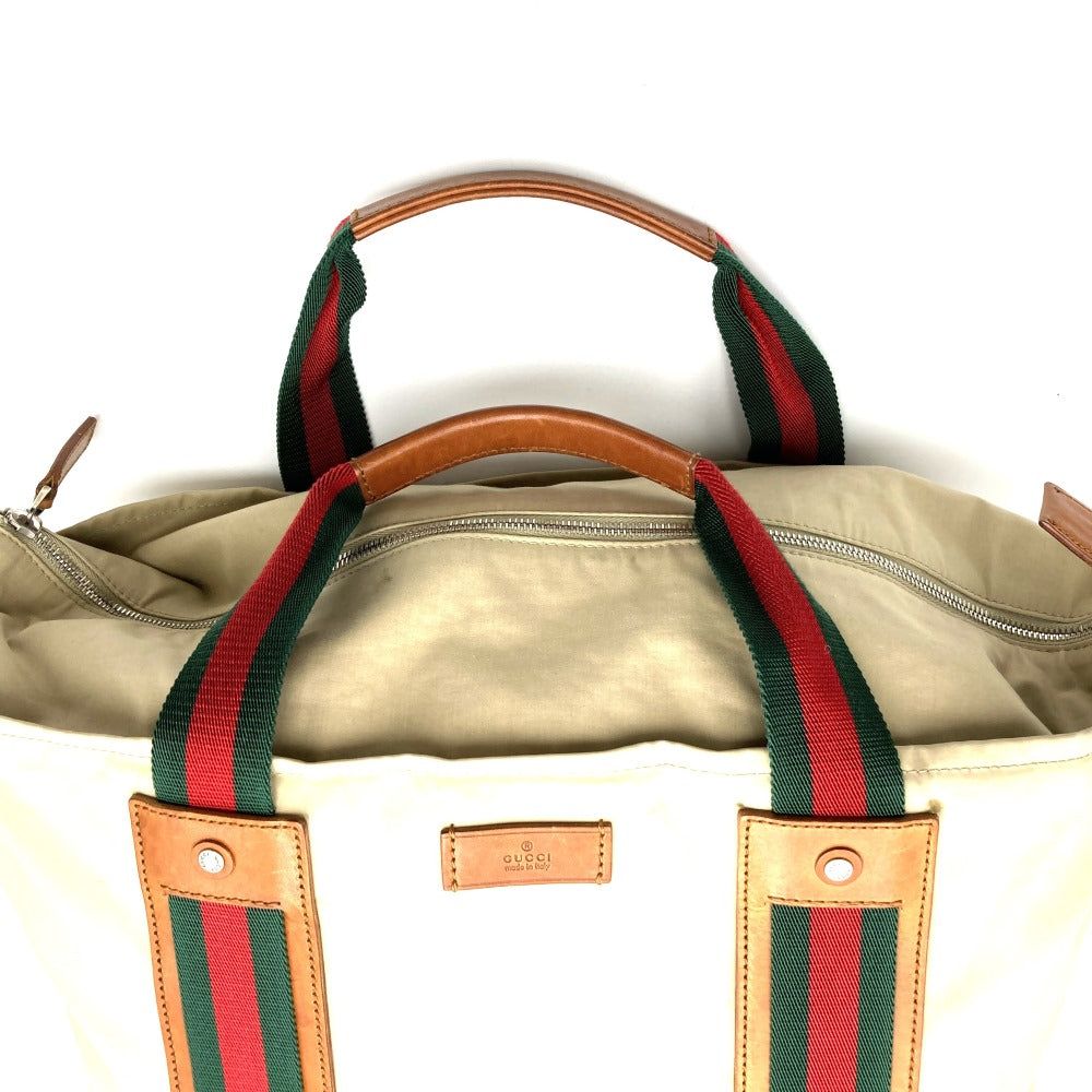 グッチ 253511 トートバッグ、シェリーライン、ベージュ、男女兼用【中古品】