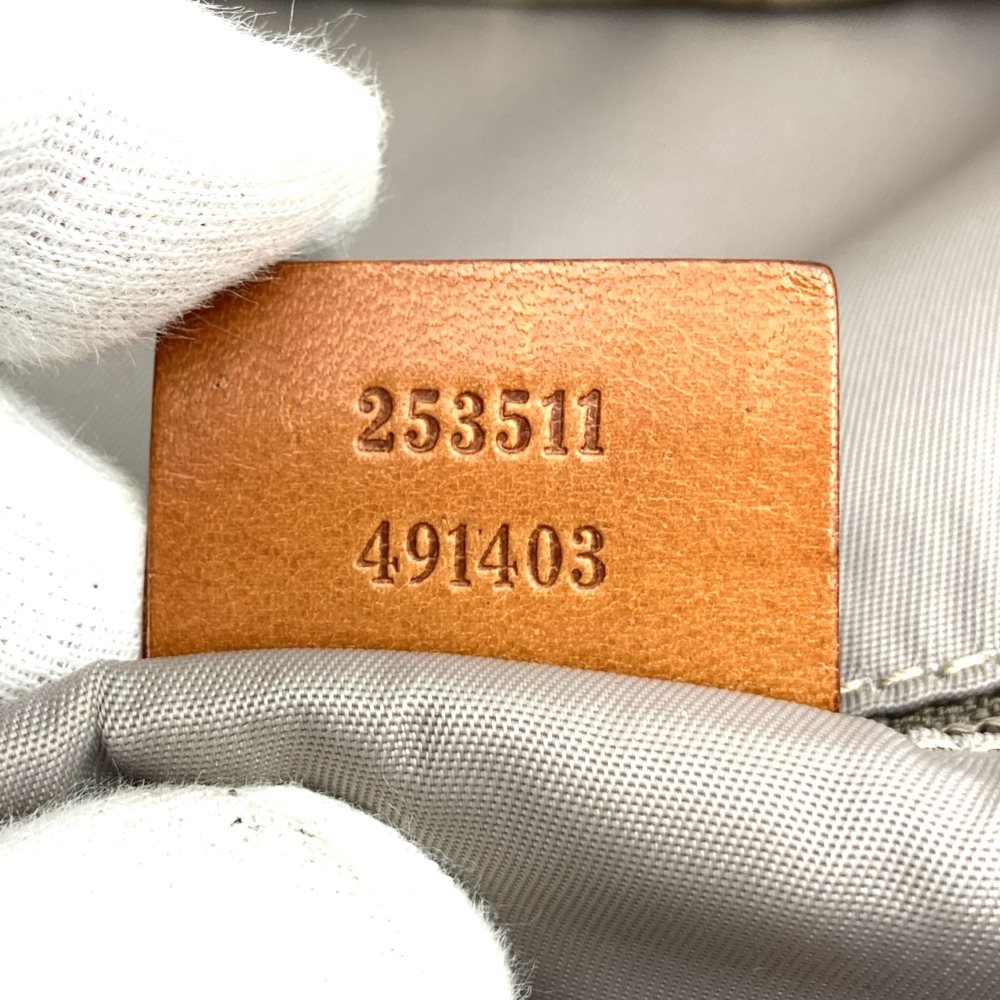 グッチ 253511 トートバッグ、シェリーライン、ベージュ、男女兼用【中古品】