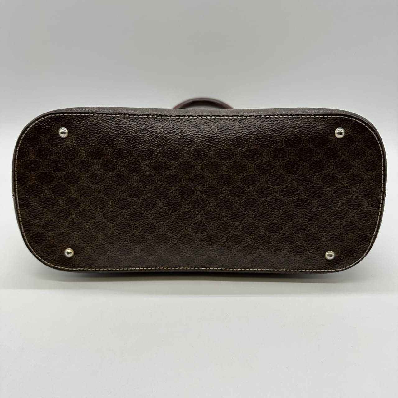 CELINE DM95 Handbag, Macadam PVC Leather, Brown, Vintage, Women's Fashion, Brand, USED