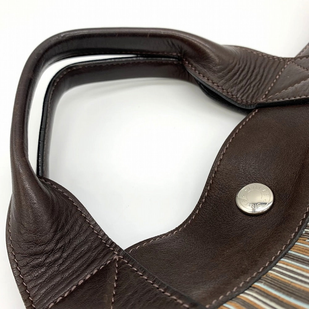 HERMES Hermès Four Tou MM Vibrato Tote Bag, □E Stamp, Business, A4 Size, Leather, Brown, Blue, Men's/Women's Fashion