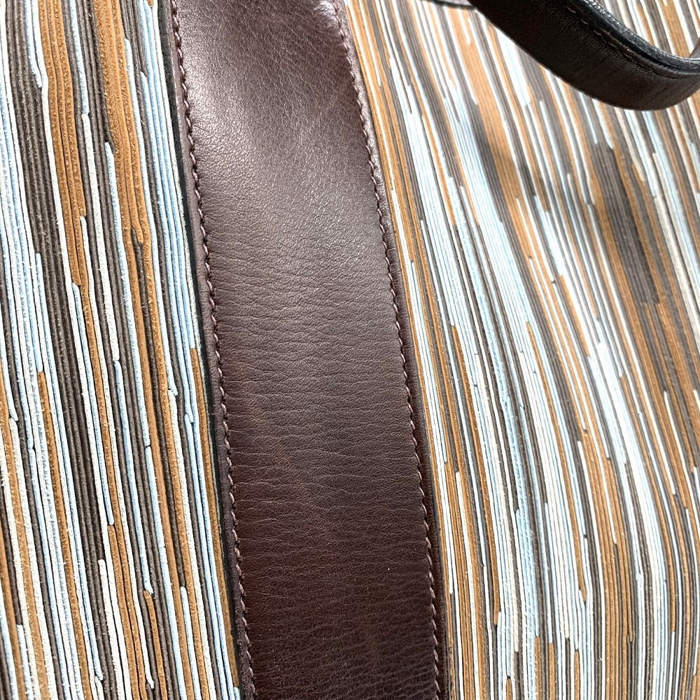 HERMES Hermès Four Tou MM Vibrato Tote Bag, □E Stamp, Business, A4 Size, Leather, Brown, Blue, Men's/Women's Fashion