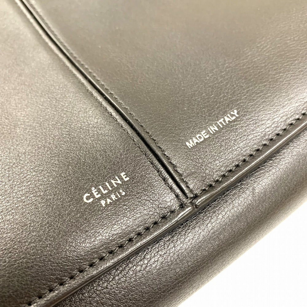CELINE Trifold Slim Chain Shoulder Bag/Clutch Bag, 2-way, Black, Solid Leather, Shoulder Bag, Women's/Men's, Vintage, USED Fashion
