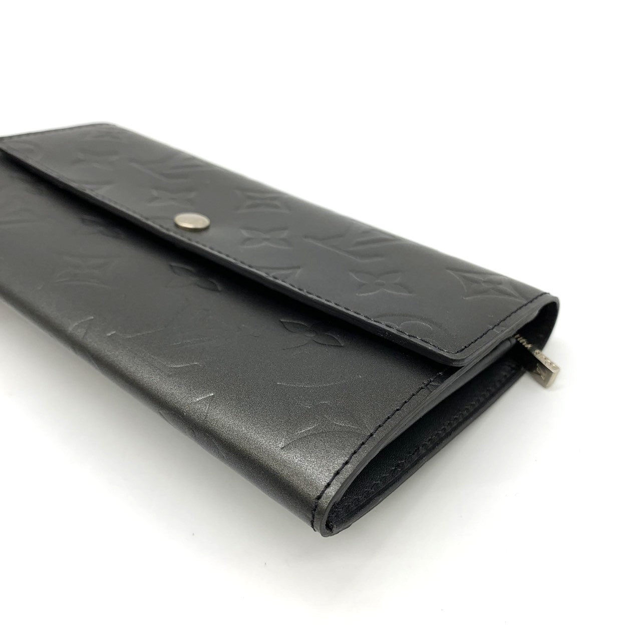 LOUIS VUITTON Portefeuille Sarah M65142 Long Wallet, Monogram Matte Black, Women's PRE-OWNED