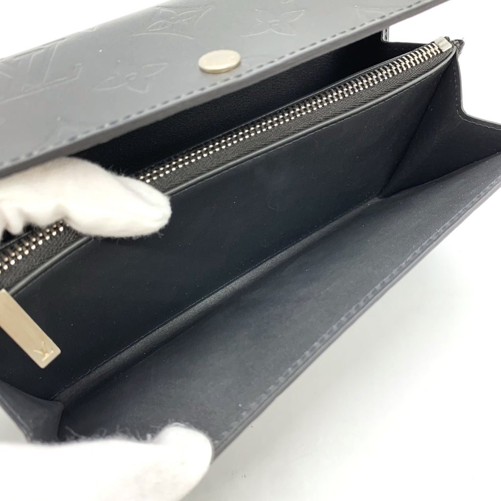 LOUIS VUITTON Portefeuille Sarah M65142 Long Wallet, Monogram Matte Black, Women's PRE-OWNED