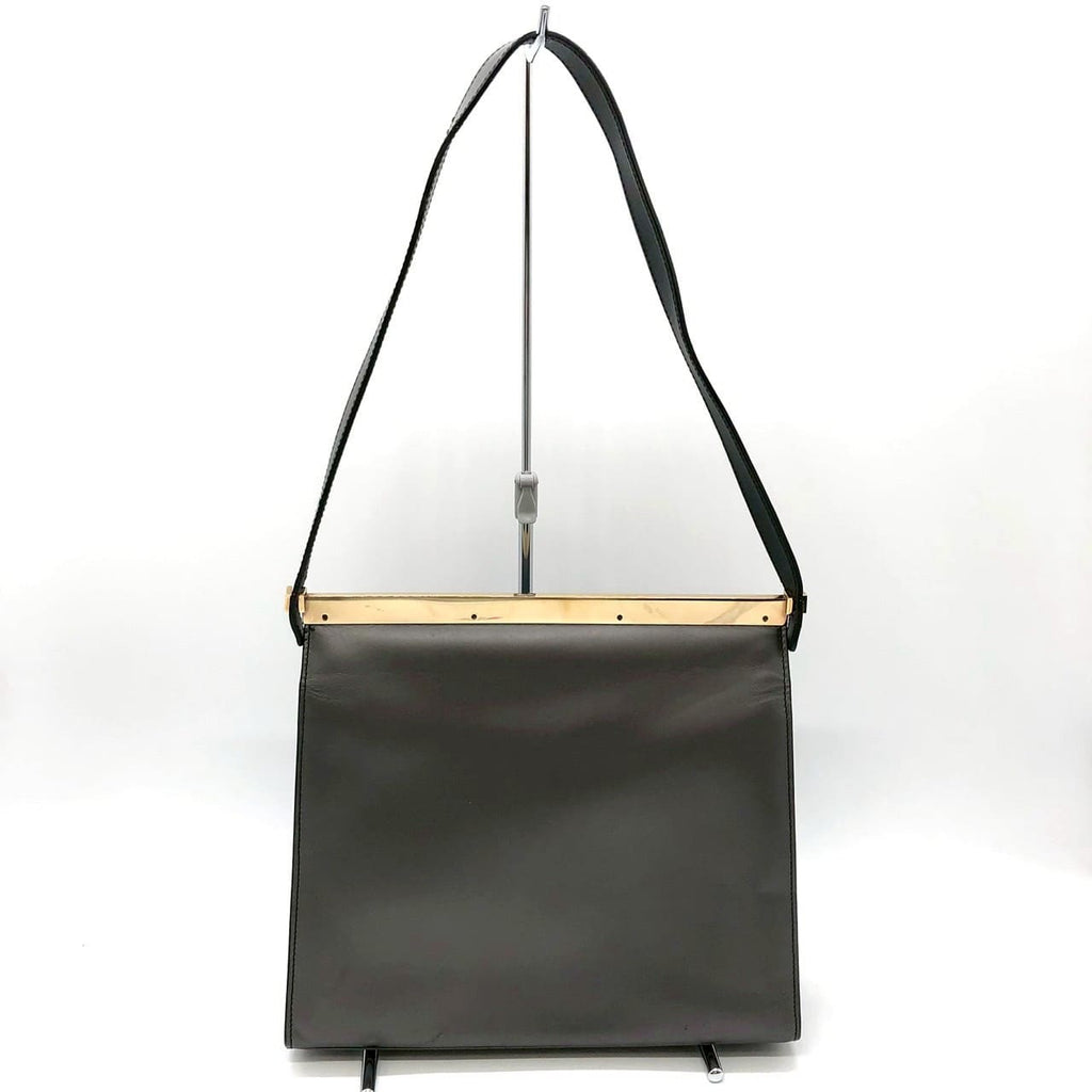 GUCCI 001 2058 Shoulder Bag, One-Shoulder, Leather, Gray, Women's PRE-OWNED