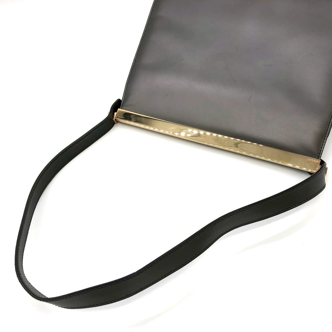 GUCCI 001 2058 Shoulder Bag, One-Shoulder, Leather, Gray, Women's