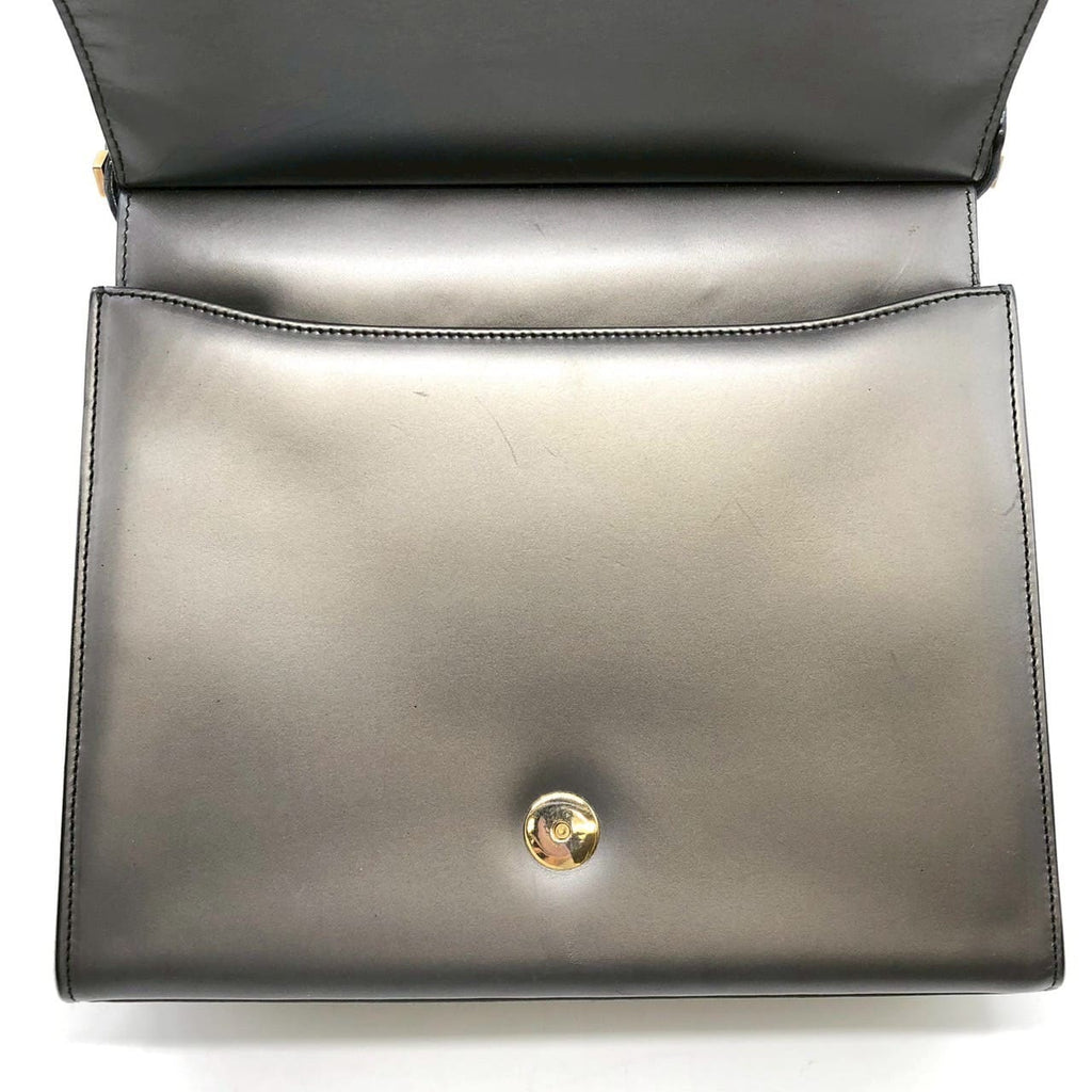 GUCCI 001 2058 Shoulder Bag, One-Shoulder, Leather, Gray, Women's PRE-OWNED