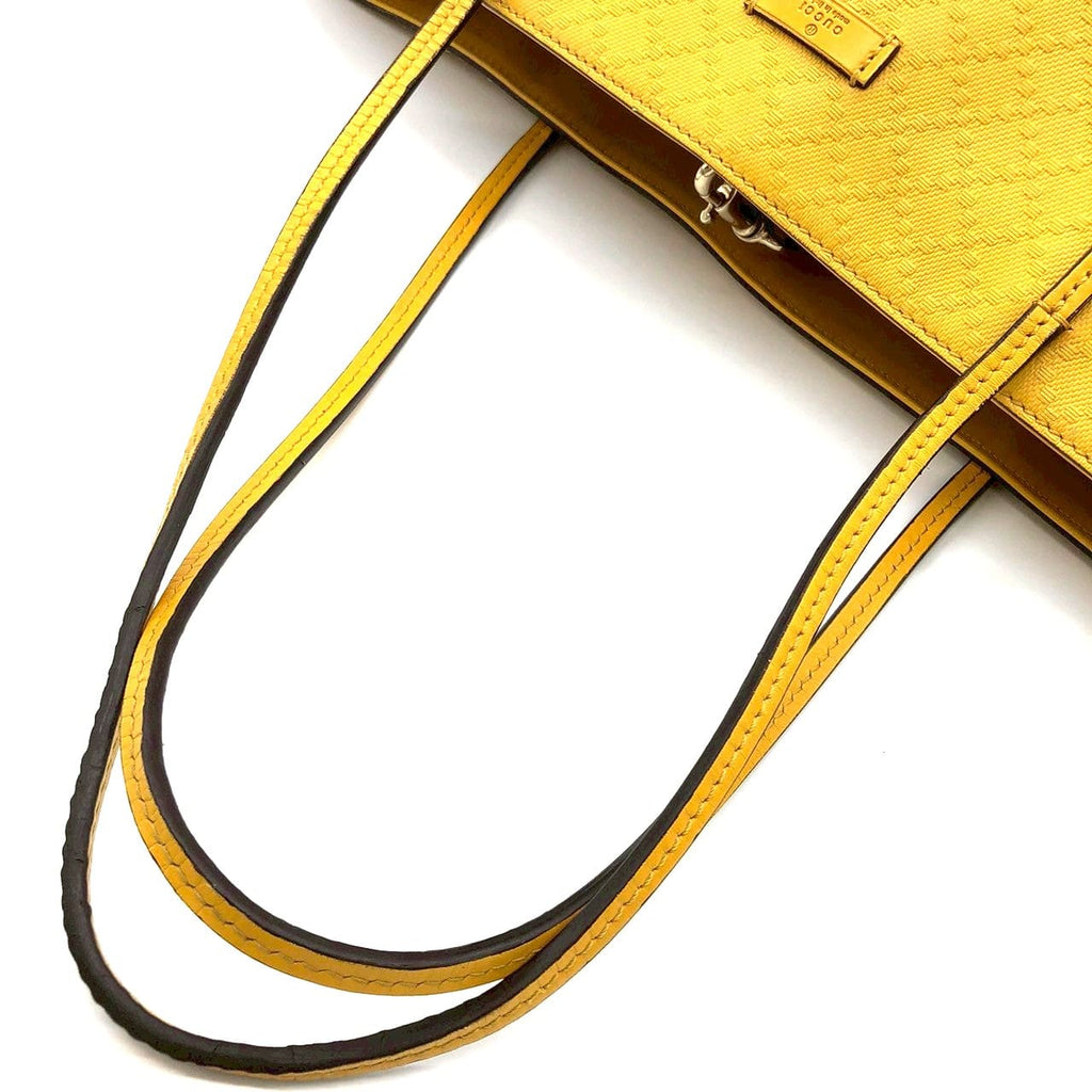 GUCCI 353397 Tote Bag Shoulder Bag Diamante Leather Yellow Women's Men's Fashion Brand PRE-OWNED