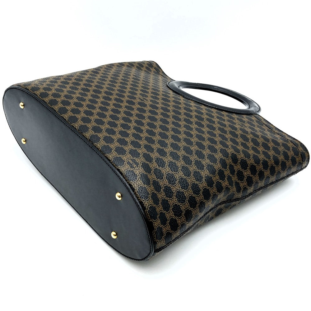 CELINE Macadam Circle Handle MC97/2 Handbag in PVC/Leather, Black, Women's