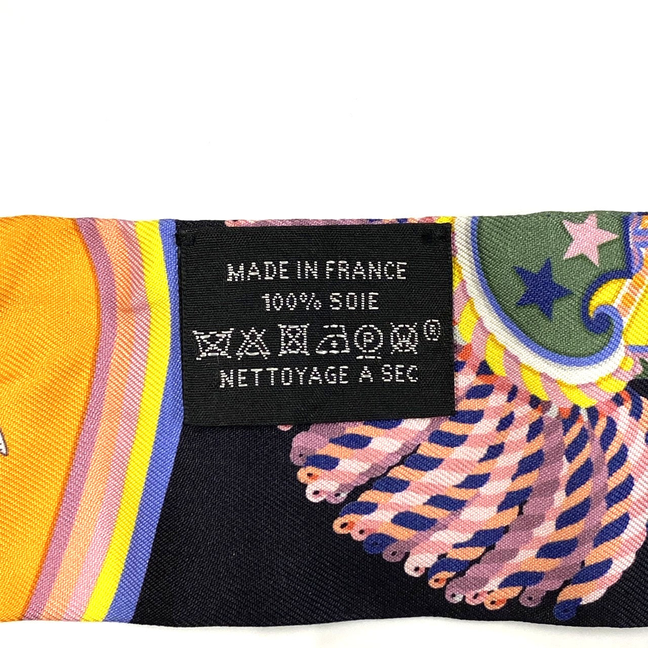 HERMES Twilly Scarf, EPAULETTES de GALA, Silk, Multicolor, Black, Women's, Brand Fashion, USED