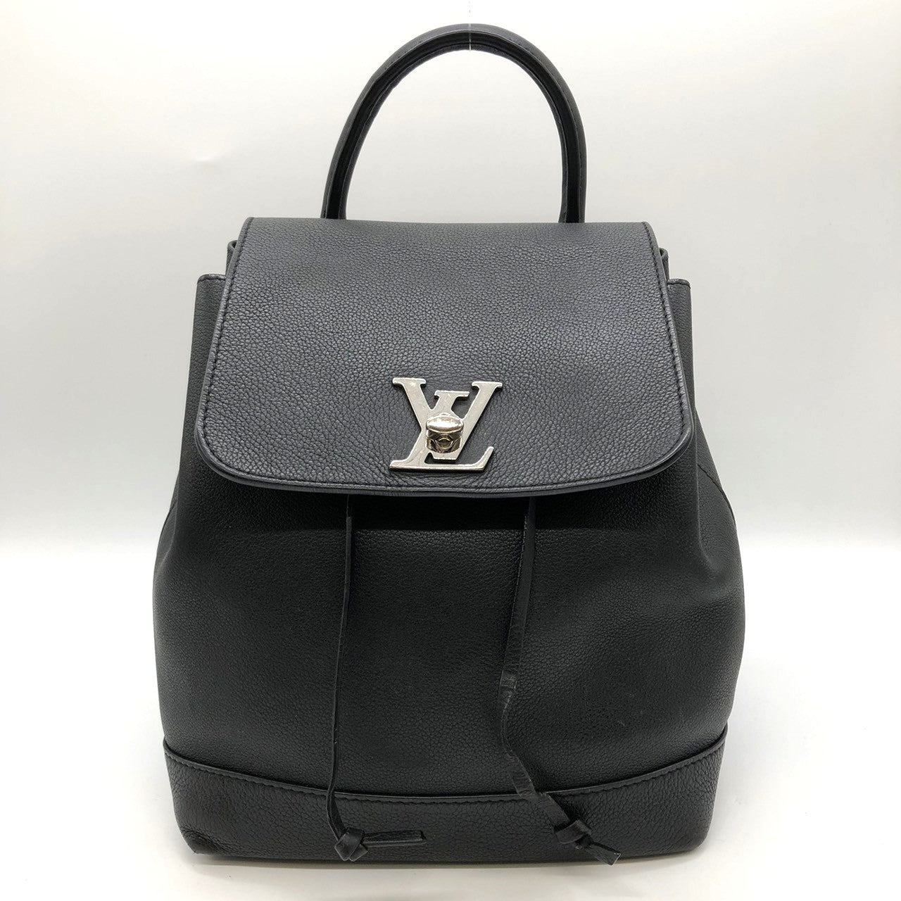 LOUIS VUITTON Lockme Backpack M41815, Black Leather, Women's