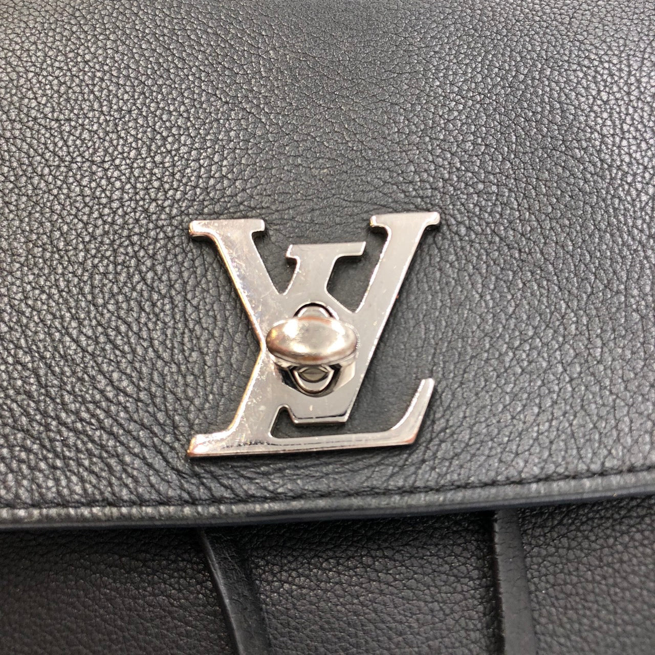 LOUIS VUITTON Lockme Backpack M41815, Black Leather, Women's