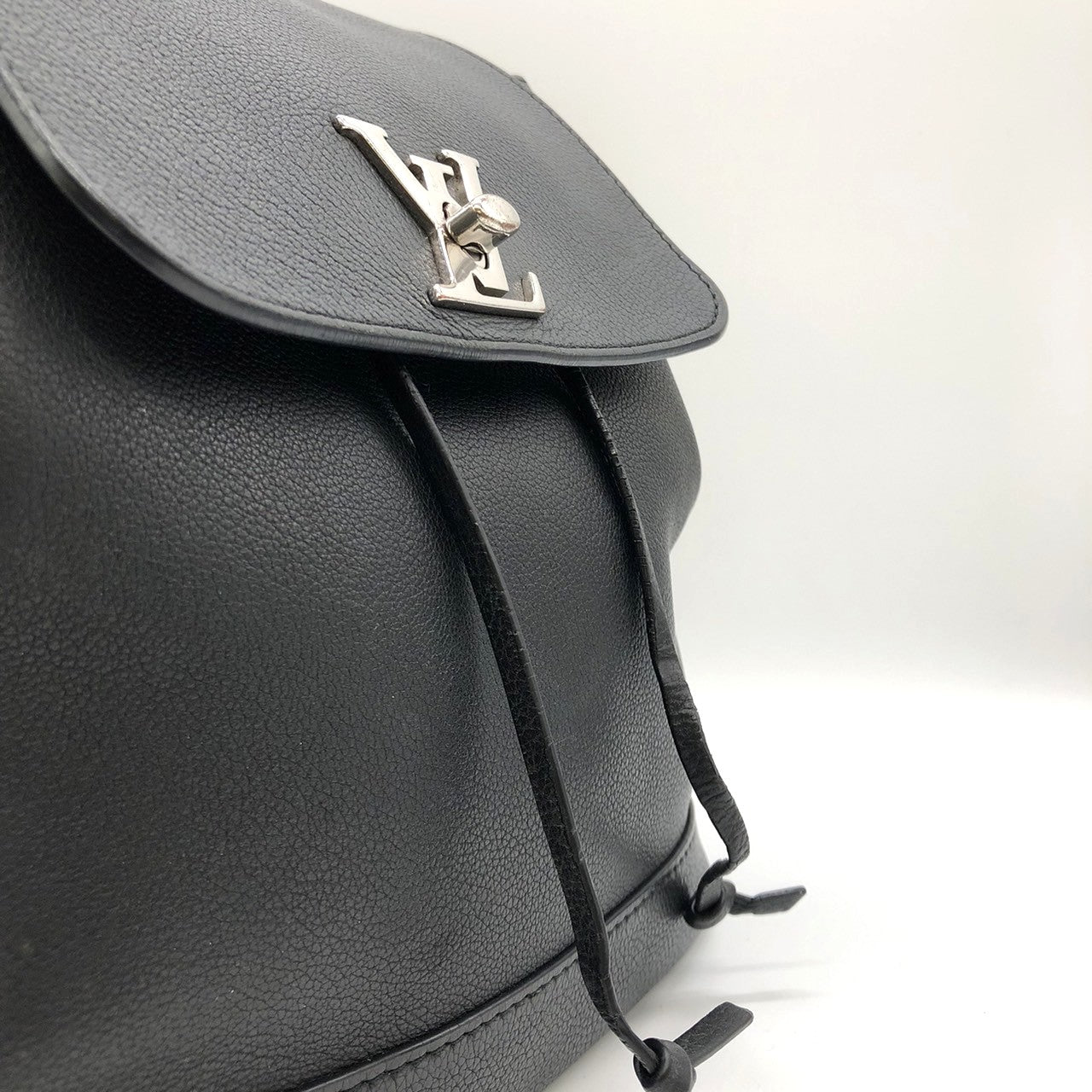 LOUIS VUITTON Lockme Backpack M41815, Black Leather, Women's