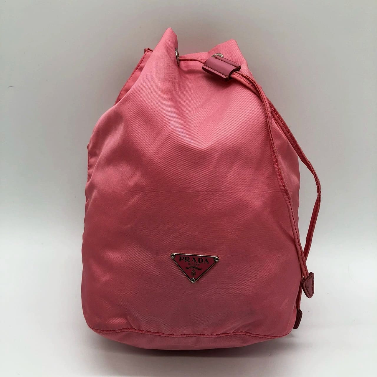 PRADA Prada Pouch Drawstring Handbag Nylon Pink Women's Men's Brand Fashion USED