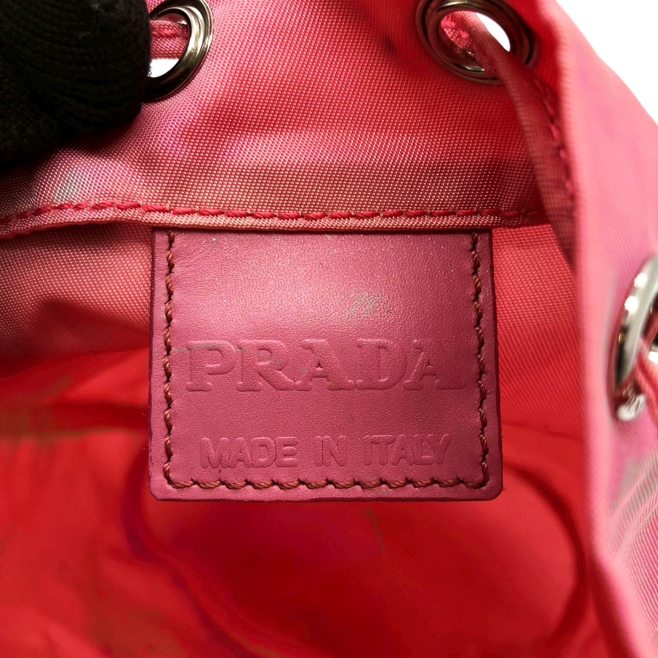 PRADA Prada Pouch Drawstring Handbag Nylon Pink Women's Men's Brand Fashion USED