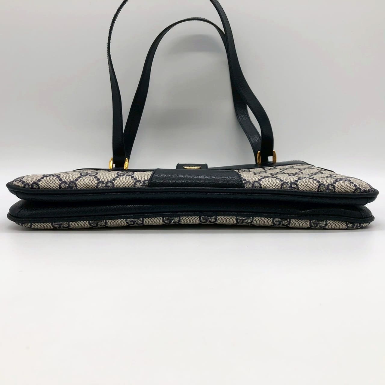 [Price Reduced!] GUCCI Old Gucci 86 02 Shoulder Bag Handbag Tote GG Supreme Leather Navy Women's Men's Vintage Brand PRE-OWNED