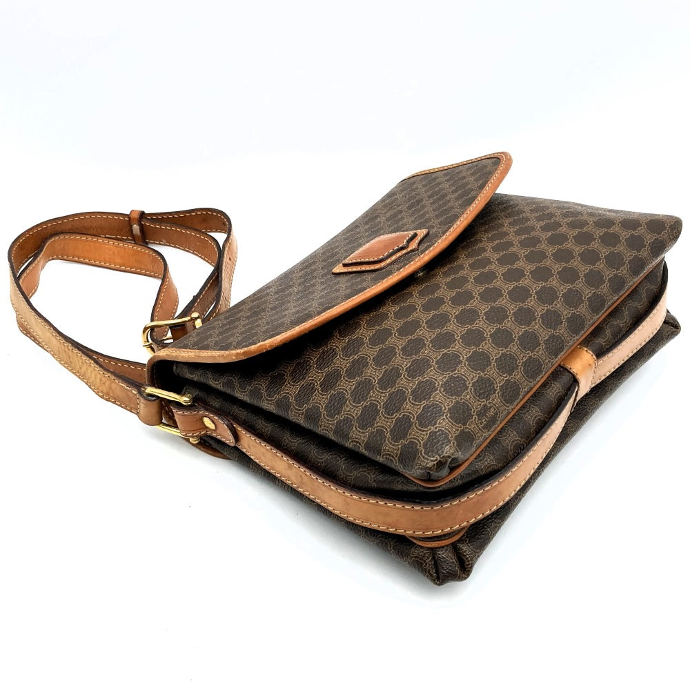 [Final Price Reduction!] CELINE Macadam Crossbody Shoulder Bag, Flap Type, PVC Leather, Brown, Vintage, Women's