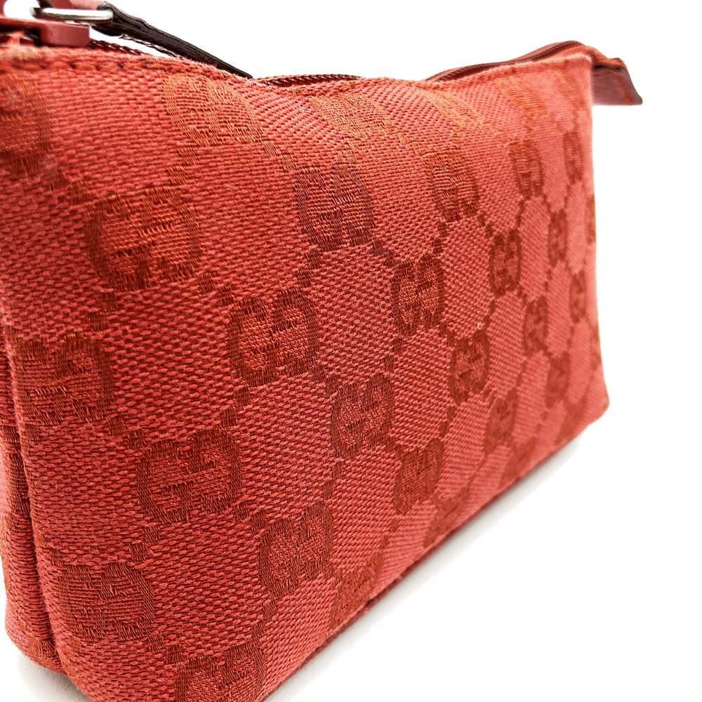 Gucci 115237 Pouch, Accessory Case, Makeup Pouch, Cosmetic Case, GG Canvas, Red